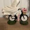 💥LAST DAY SALE 50% OFF💥Ghost With Pink Pumpkin Riding Bicycle Halloween Decor