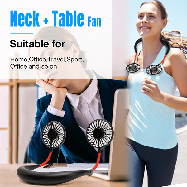 (🔥Clearance Sale - 65% OFF)  Rechargeable Neckband Fan - Buy 2 Get Free shipping