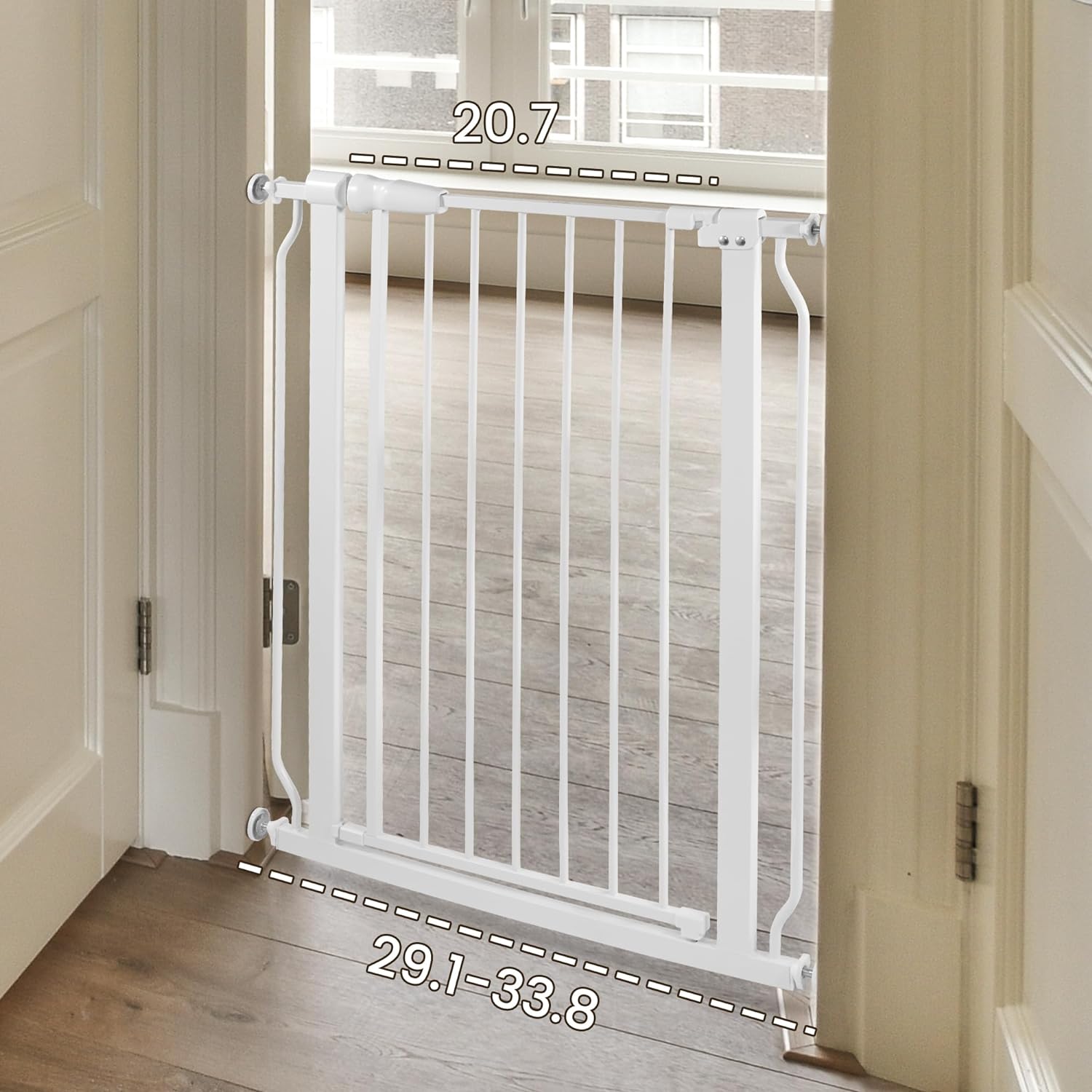 BalanceFrom Easy Walk-Thru Safety Gate for Doorways and Stairways with Auto-Close/Hold-Open Features, 30-Inch Tall, Fits 29.1 - 33.8 Inch Openings, Graphite