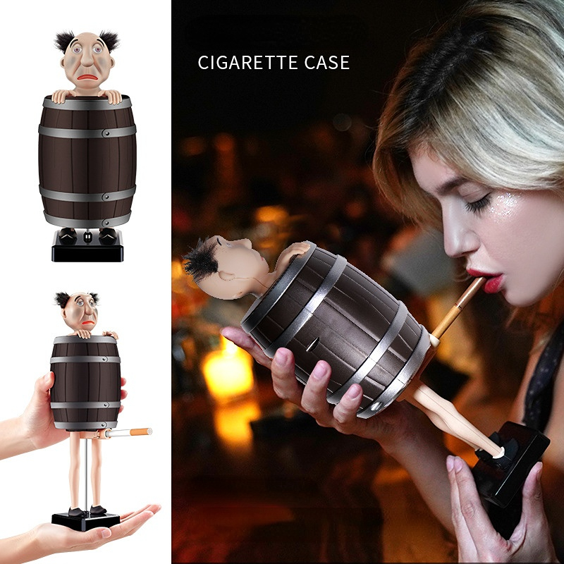 Funny Wooden Barrel Cigarette Dispenser