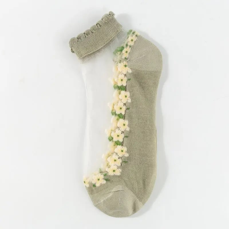 🔥5 Paar für 19,98€🔥- Damen Frühling Sommer Blumenspitze Söckchen