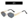 Women Gold Metal Full Rim Frame Sunglasses
