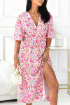 Women's V-neck Waist Floral Dress