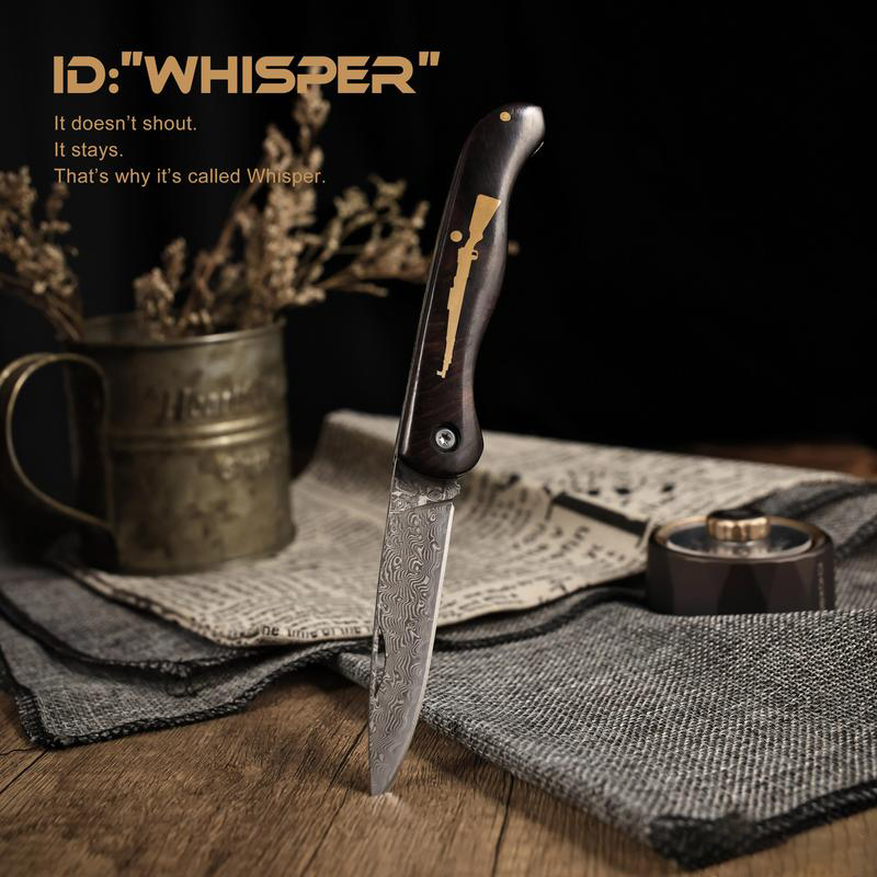 🌿 Handmade Damascus Folding Pocket Knife