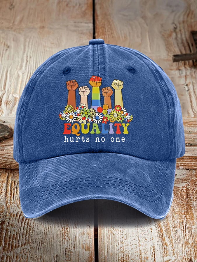 Vintage Equality Hurts No One Print Baseball Cap