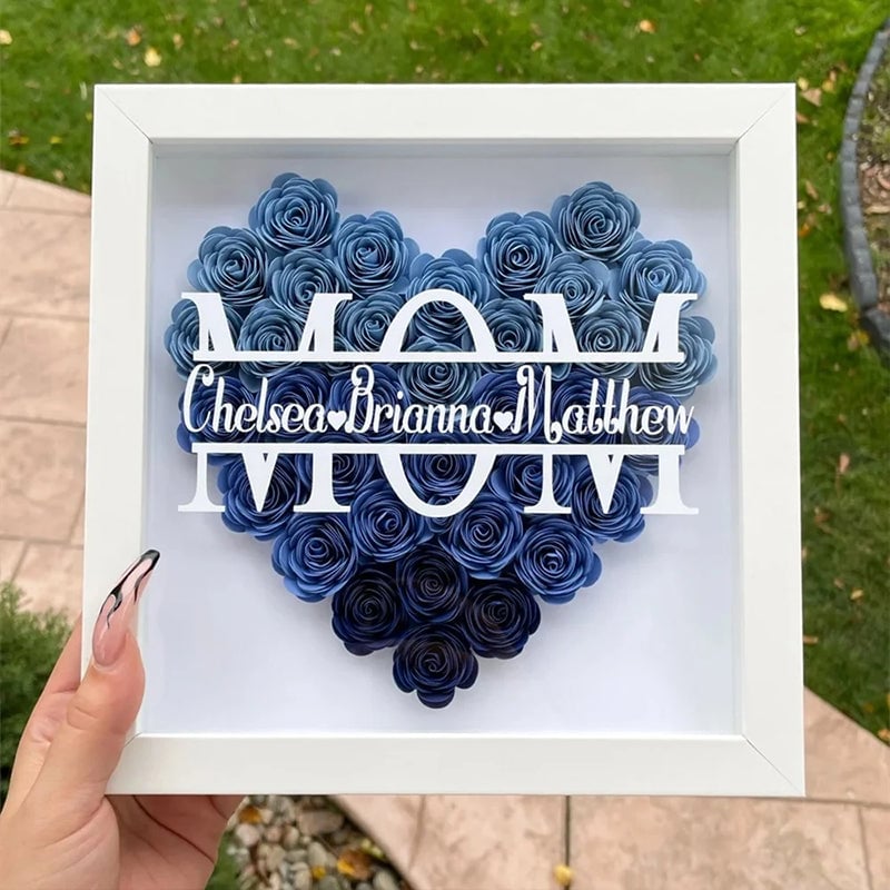 (🎁Best Mother's Day gift)Personalized Mom Flower Shadow Box