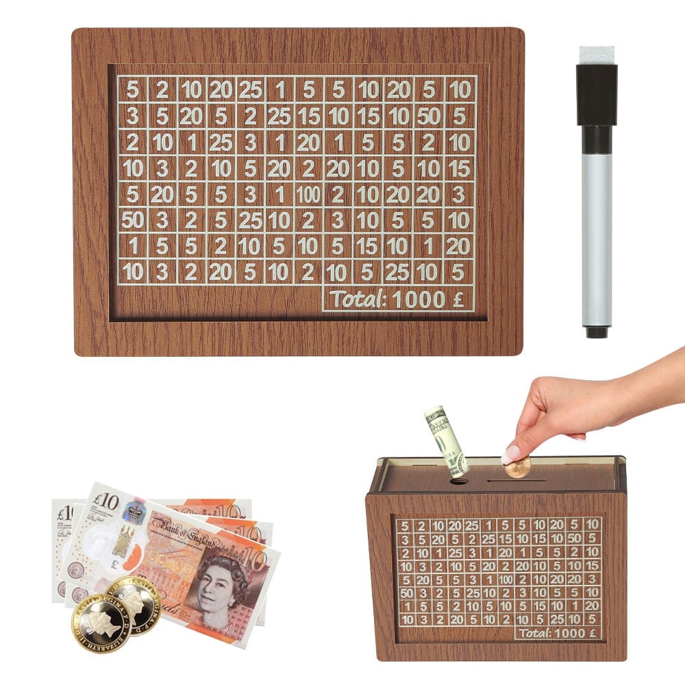 Cash Vault Wooden Savings Box