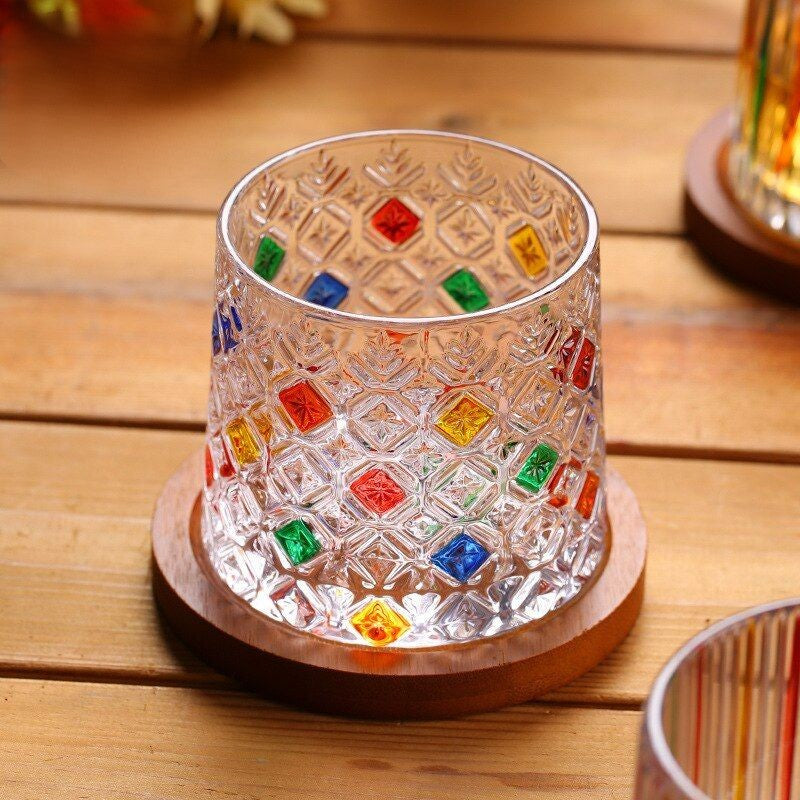 Italian Snowflake Art Rocking Whiskey Glass