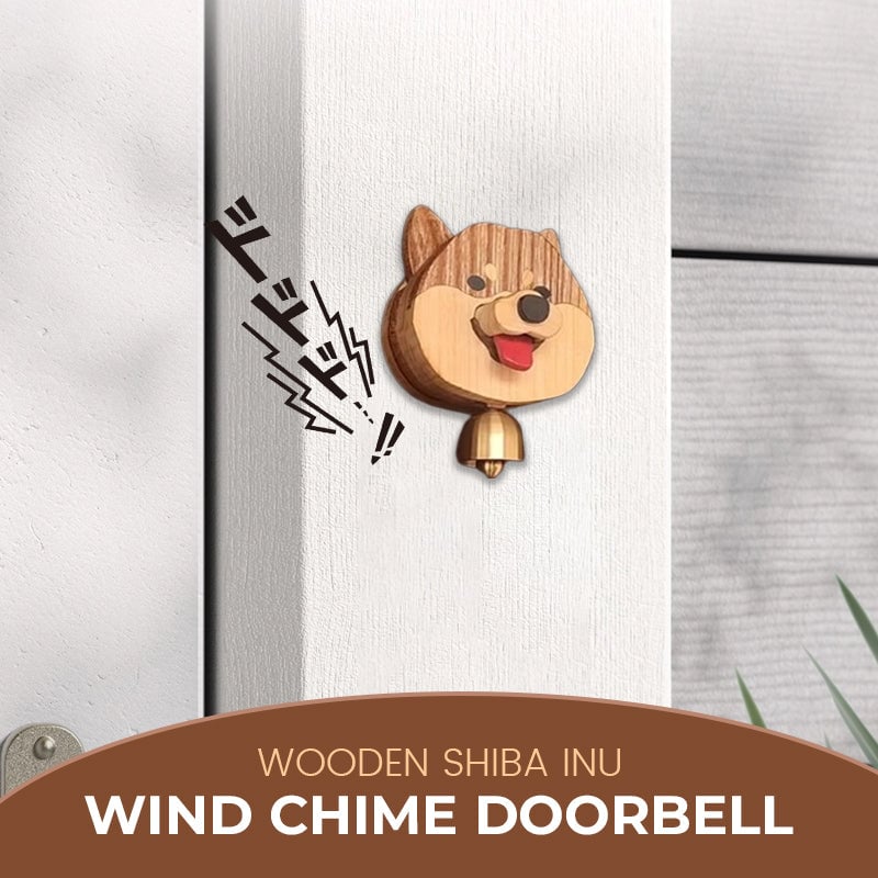 ⏰LAST WEEK SALE 49% OFF🐶Wooden Shiba Inu Wind Chime Doorbell