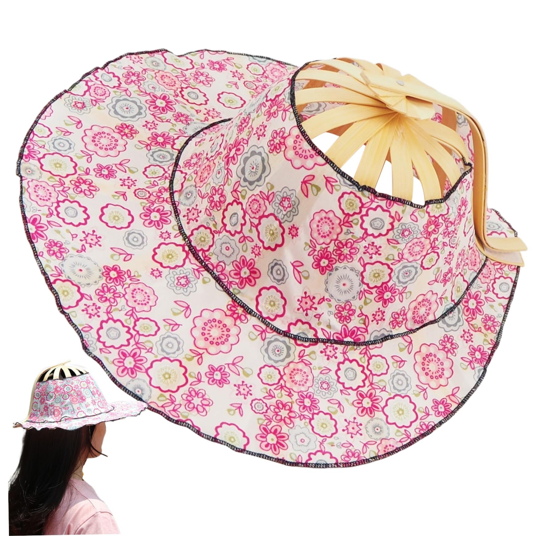 🎁TikTok Last Day Sale - 70% OFF🎉2 in 1 Portable Bamboo Sun Hat for Women