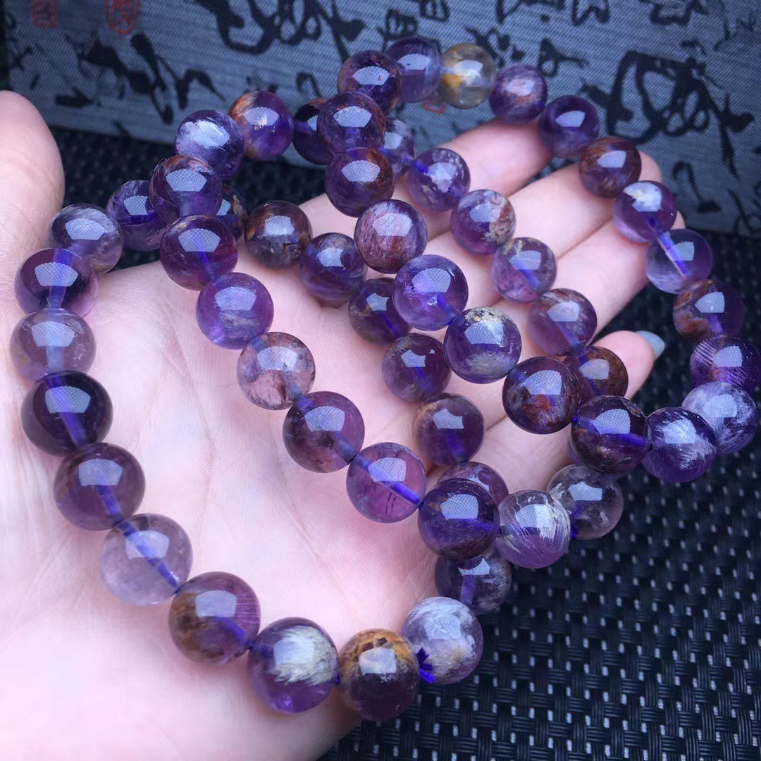 🔥Natural Purple Ghost Bracelet,Purple Aurora 23 Rough Stone Raw Ore Crystal- Buy 2 Get Extra 5% Off