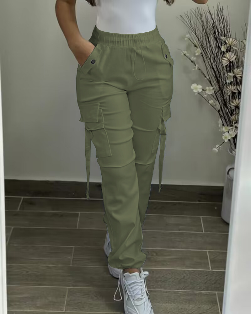 (🎉Last Day Promotion 50% OFF) Side Pockets Drawstring Waist Cropped Cargo Pants - Buy 2 Free Shipping