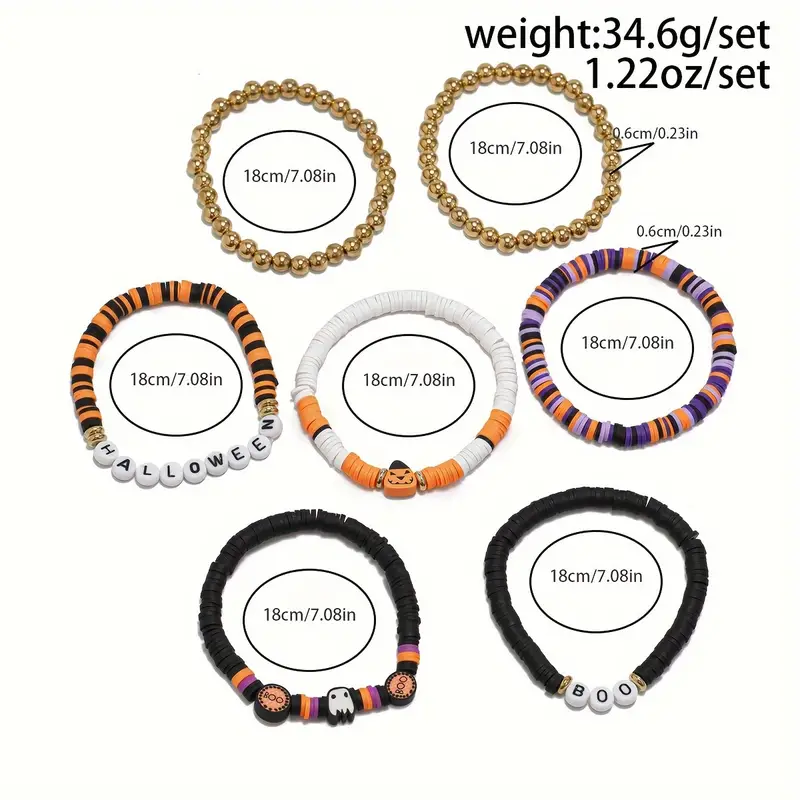 🎃👻7-Piece New Ambiance Halloween Bracelet Set💖Buy 2 Get Free Shipping