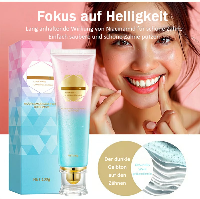 🔥Letzter Tag 49% Rabatt🦷 Zahnpasta mit Niacinamid-Aufhellung – für gesündere, weißere Zähne!