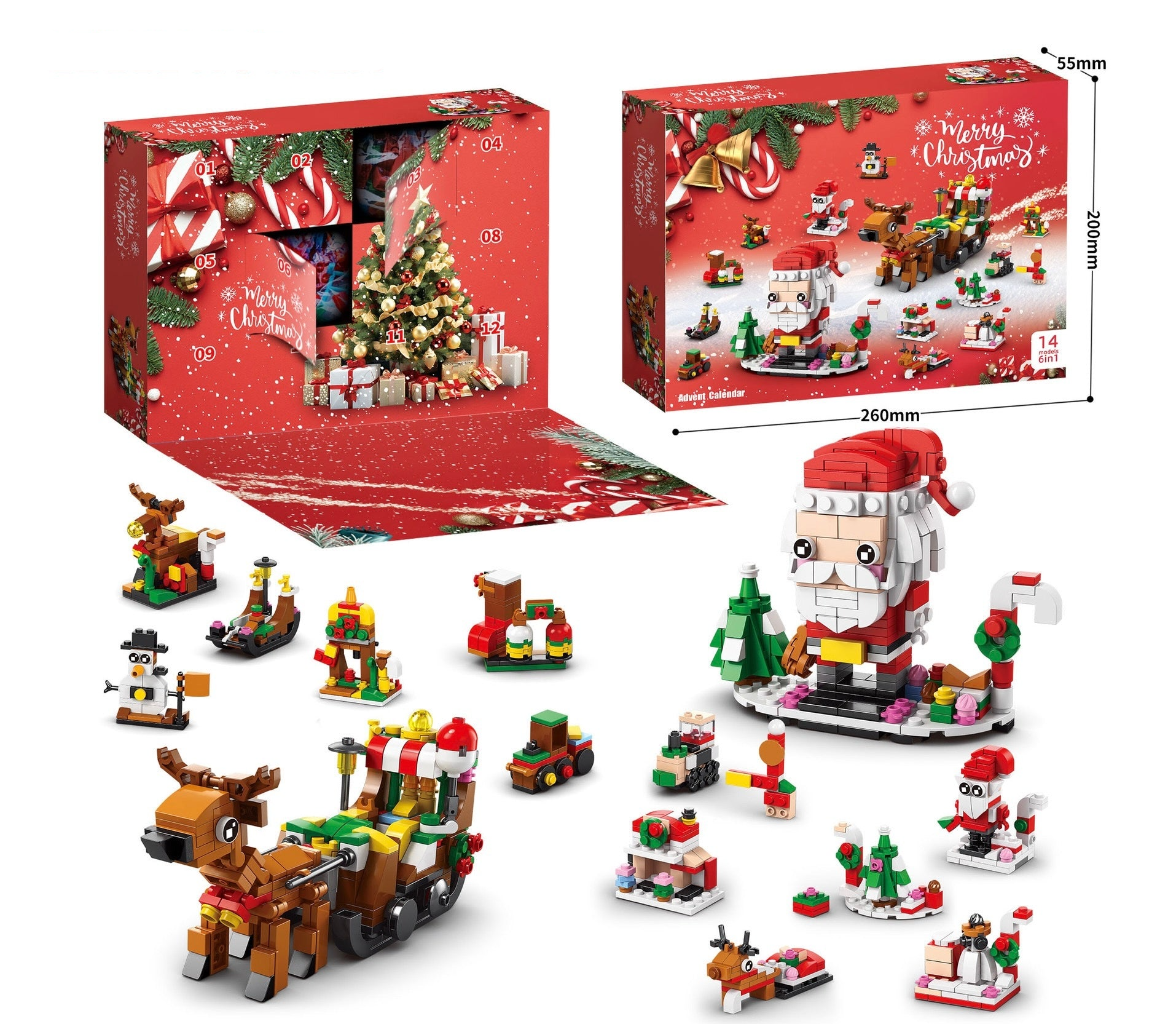 🔥Last Day Promotion 70% OFF🔥Christmas 12 Day Countdown Building Blocks Calendar Gift Box