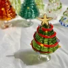 Handmade Glass Christmas Tree Statue, Green Glass Tree Decoration, Festive Christmas Tree, Christmas Sculpture Decoration, Christmas Gifts
