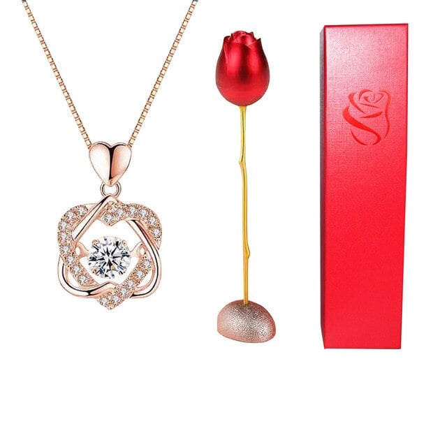 🎁Last Day Promotion- SAVE 48%🏠Rose Gift Box Diamond Necklace