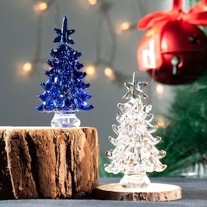 🔥🎄Handmade stained glass miniature Christmas tree, luminous glass Christmas tree, Christmas ornaments glass tree decoration, Christmas gift🎄
