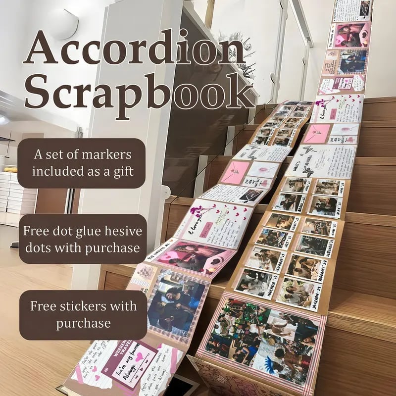 🎁TikTok Last Day Sale - 70% OFF🎉The Memory Keeper: 99+ Inch Accordion Scrapbook Album📚