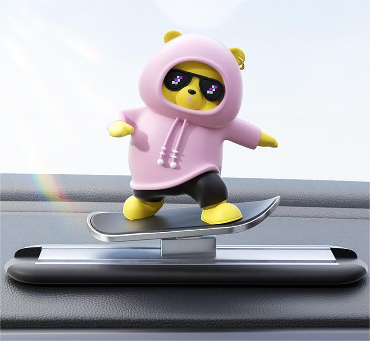 🔥2024 New Car Ornament🔥 - Skateboarding Bear Car Decor