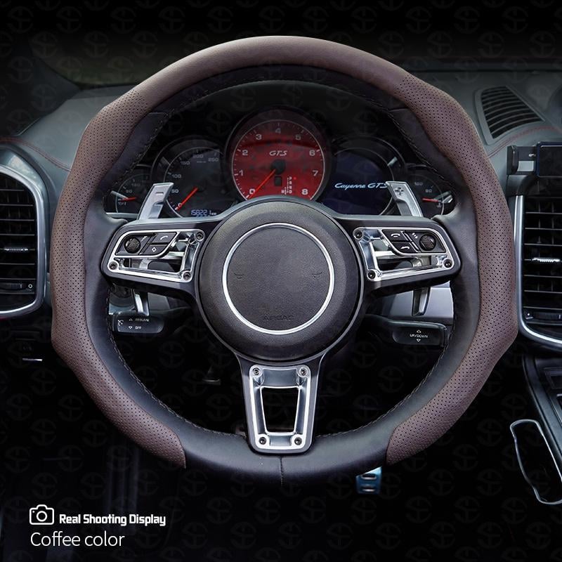 ⏰LAST DAY SALE 50% OFF💥Nappa Leather car Steering wheel Cover