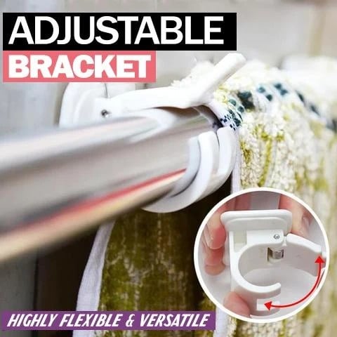 ⚡50% OFF NEW YEAR FLASH SALE⚡Nail-free Adjustable Rod Bracket Holders (2 Pcs / Pair)