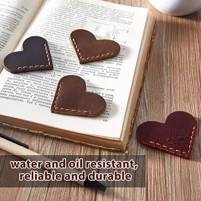 🔥Last day 49% OFF - Vintage Leather Heart Bookmark Page Corner