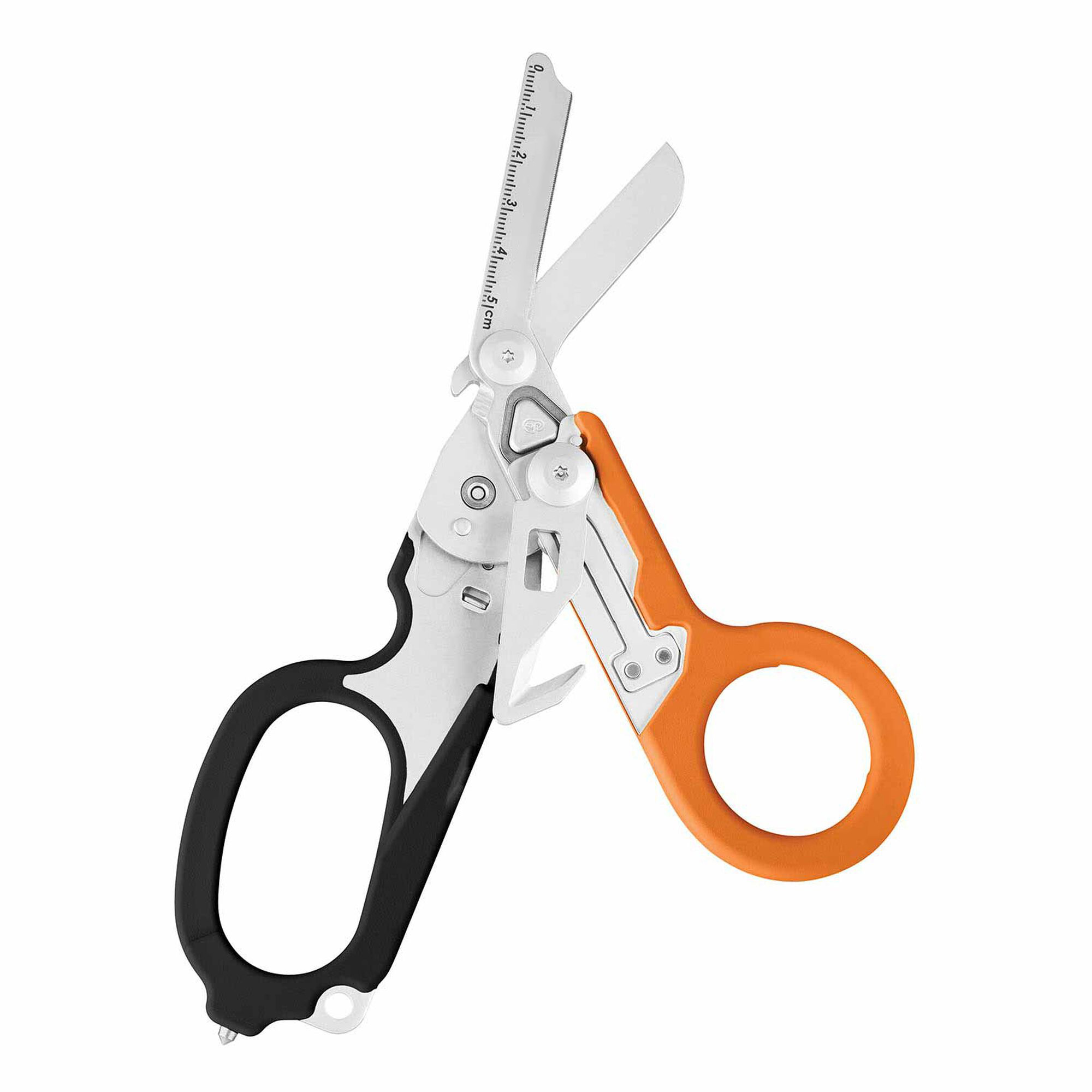 6 In 1 Emergency Rescue Foldable Shears with Strap Cutter & Glass Breaker & Oxygen Tank Wrench