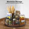 Lazy Susan Turntable Organizer for Cabinet Pantry Kitchen Countertop Refrigerator Cupboard, Pine Wood, 9