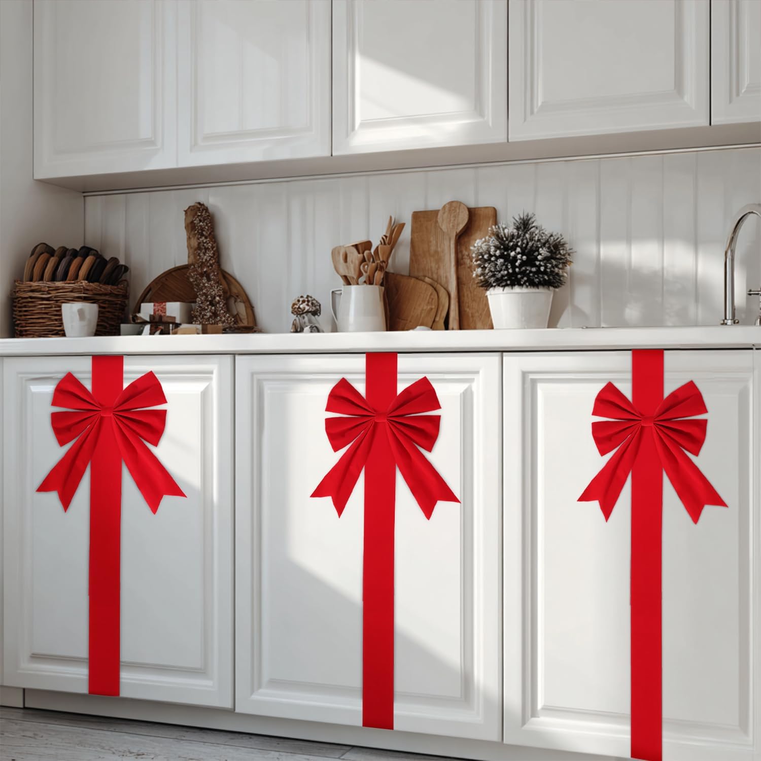 🎄TikTok Christmas Sale -70% OFF✨Christmas Cabinet Ribbons Bows🎀