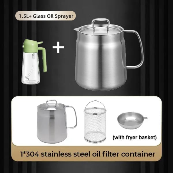🎁TikTok Last Day Sale - 70% OFF🎉2-in-1 304 Stainless Steel Multifunctional Oil Strainer Pot