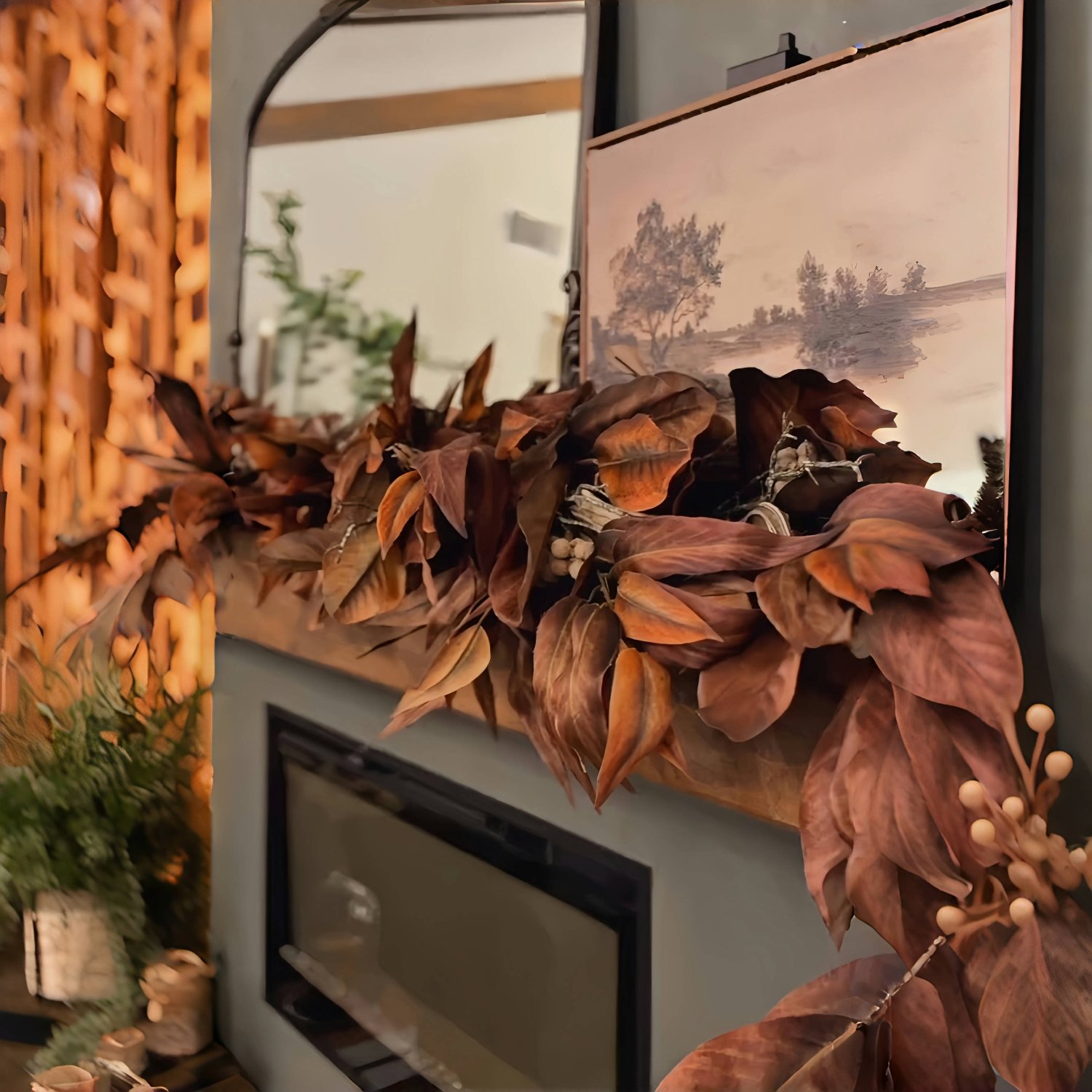 🎁TikTok Last Day Sale - 70% OFF🔥Brown Magnolia Leaf Garland--Buy 2 Free Shipping