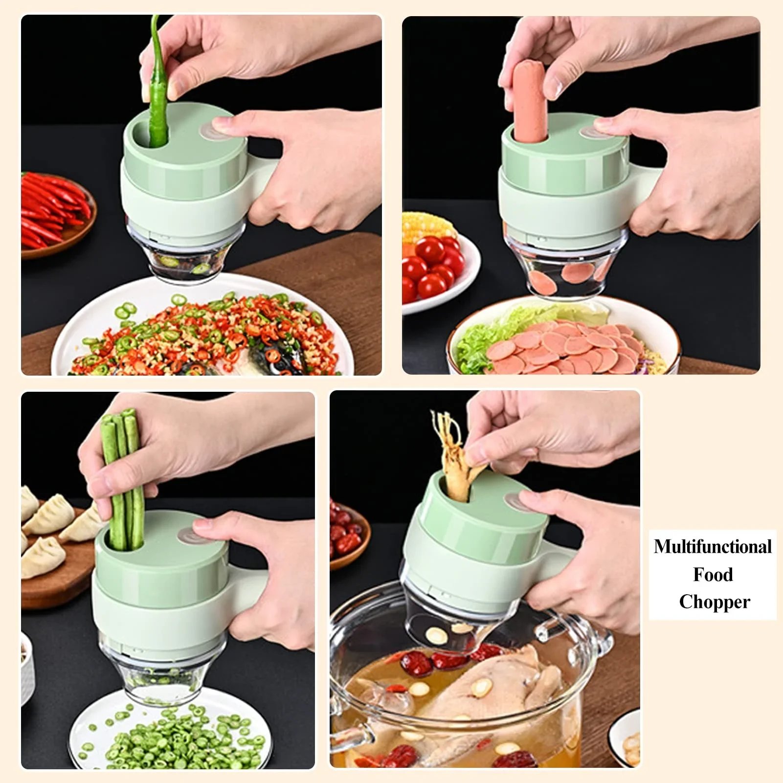 🔥FREE SHIPPING!🔥4 In 1 Portable Electric Vegetable Cutter Set