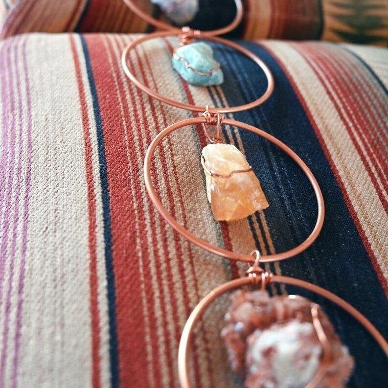 🔥Handmade Raw Crystal 7 Chakra Gemstone Wall Decor