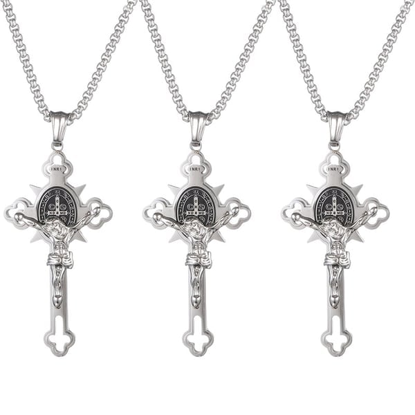 🔥ST.Benedict Protection Cross Power Pendant Necklace