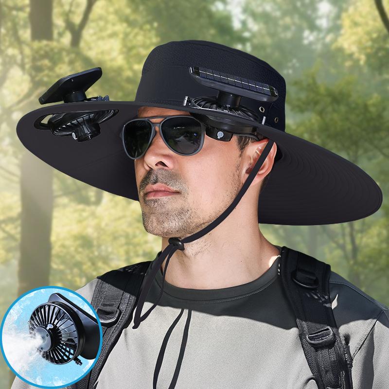 ❄️New Upgraded Spray Fan⚡2025 New Ultra-Light Solar Air Conditioner Fan Sun Hat ⚾ (Weighs Only 11 Ounces)