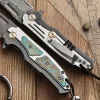 Handmade Damascus EDC Folding Knife | With Sheath for Outdoor Use