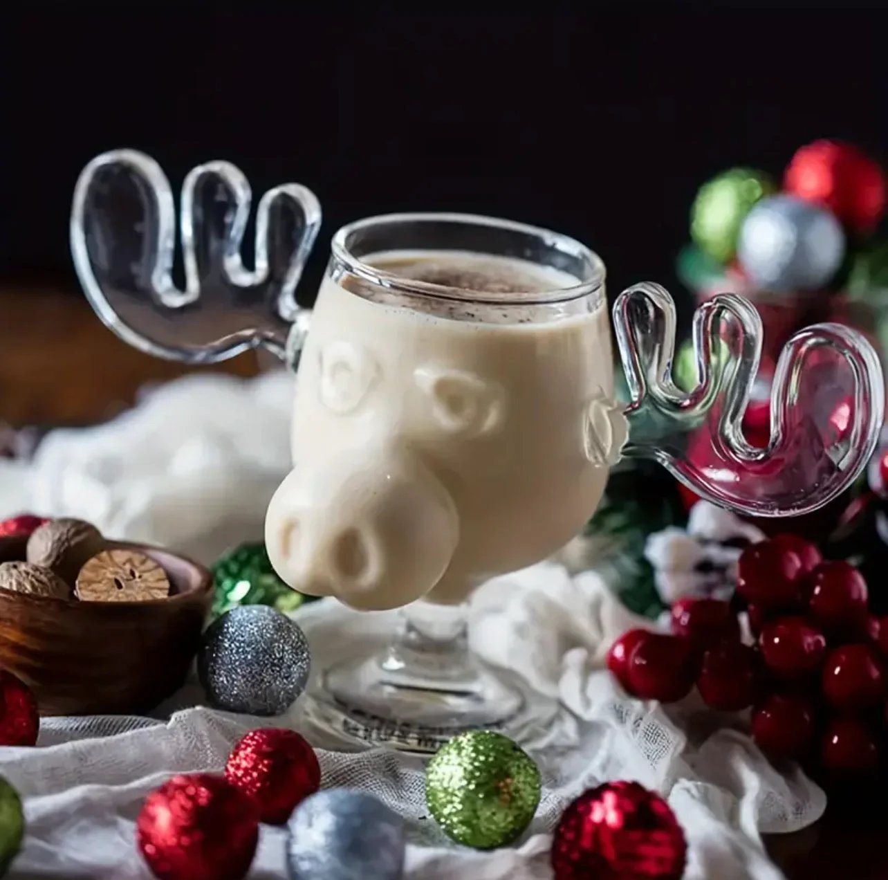 🎄Last Day Promotion 70% 🦌Glass Reindeer Mug⚡Buy 3 Get 1 Free