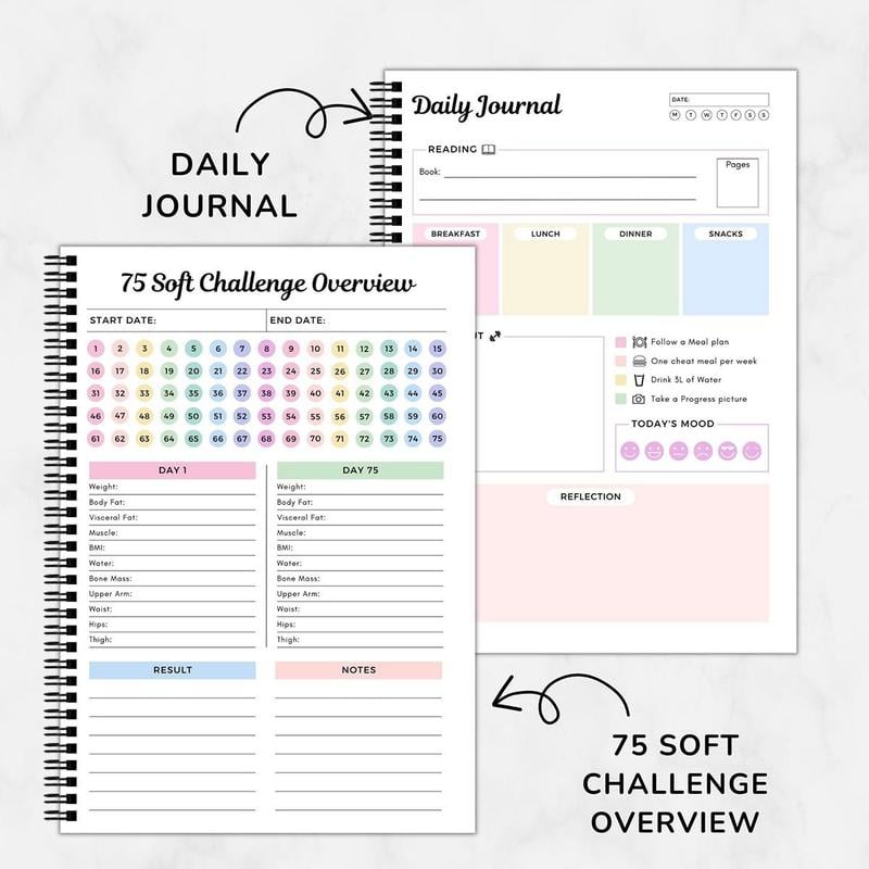 🔥75 Target Soft Challenge Planner Notebook