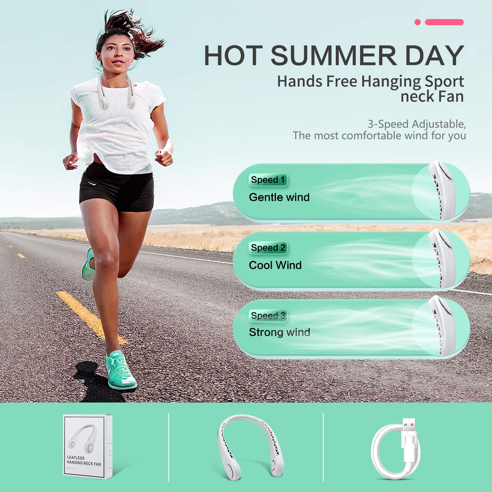 🔥(Last Day Promotion - 50% OFF)  2023 New Portable Neck Fan-BUY 2 FREE SHIPPING