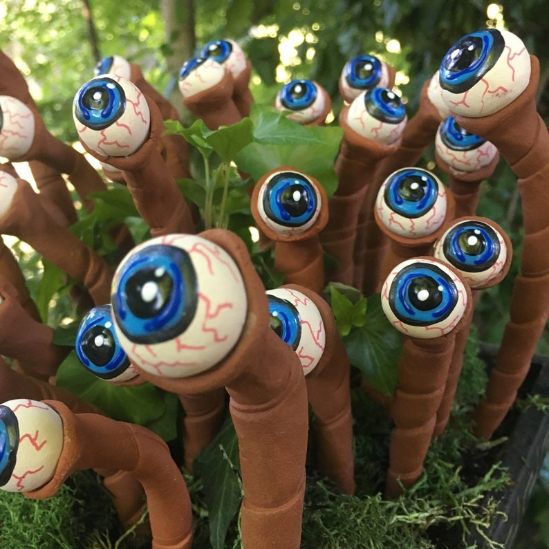 Halloween Eyeball Plant Markers Halloween Decoration(2 PCS)