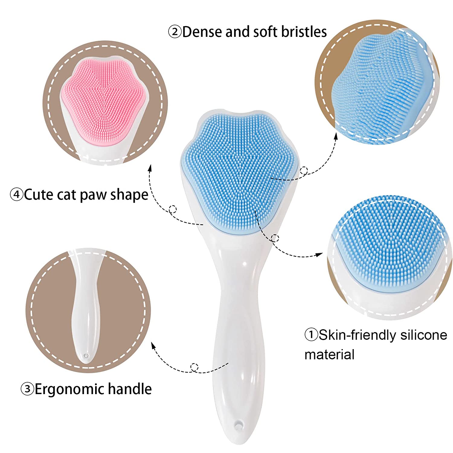 (🎄Christmas Sale- 49% OFF) Cat Paw Silicone Face Scrubber - Buy 3 Get 2 Free Now!
