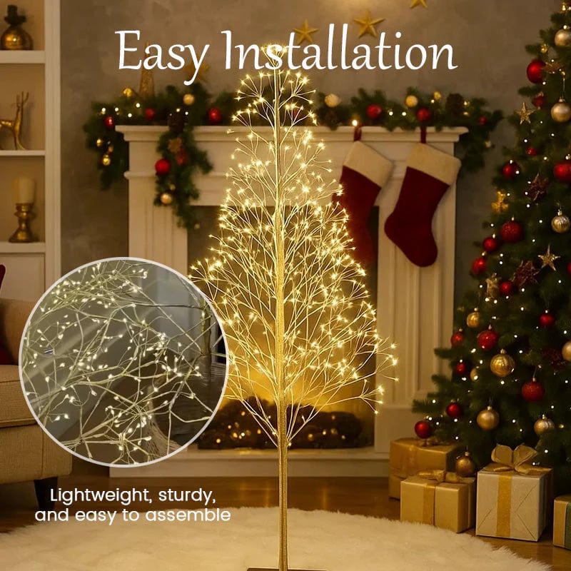 ✨4' Pre-Lit Starburst Gold Artificial Christmas Tree with 500 Warm White Twinkling LED Lights🎄🌟