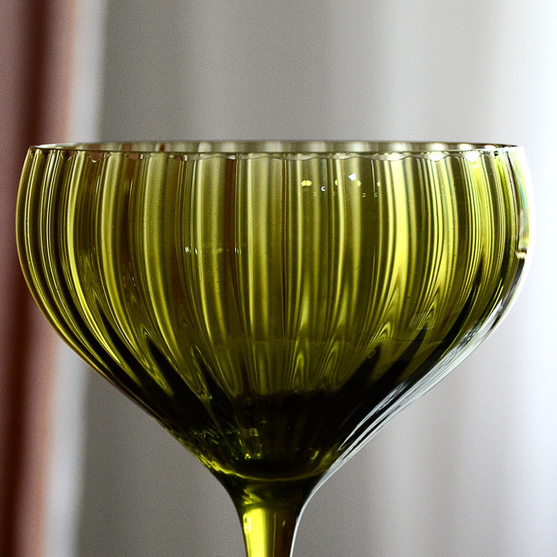 Vintage Green Coupe Goblet