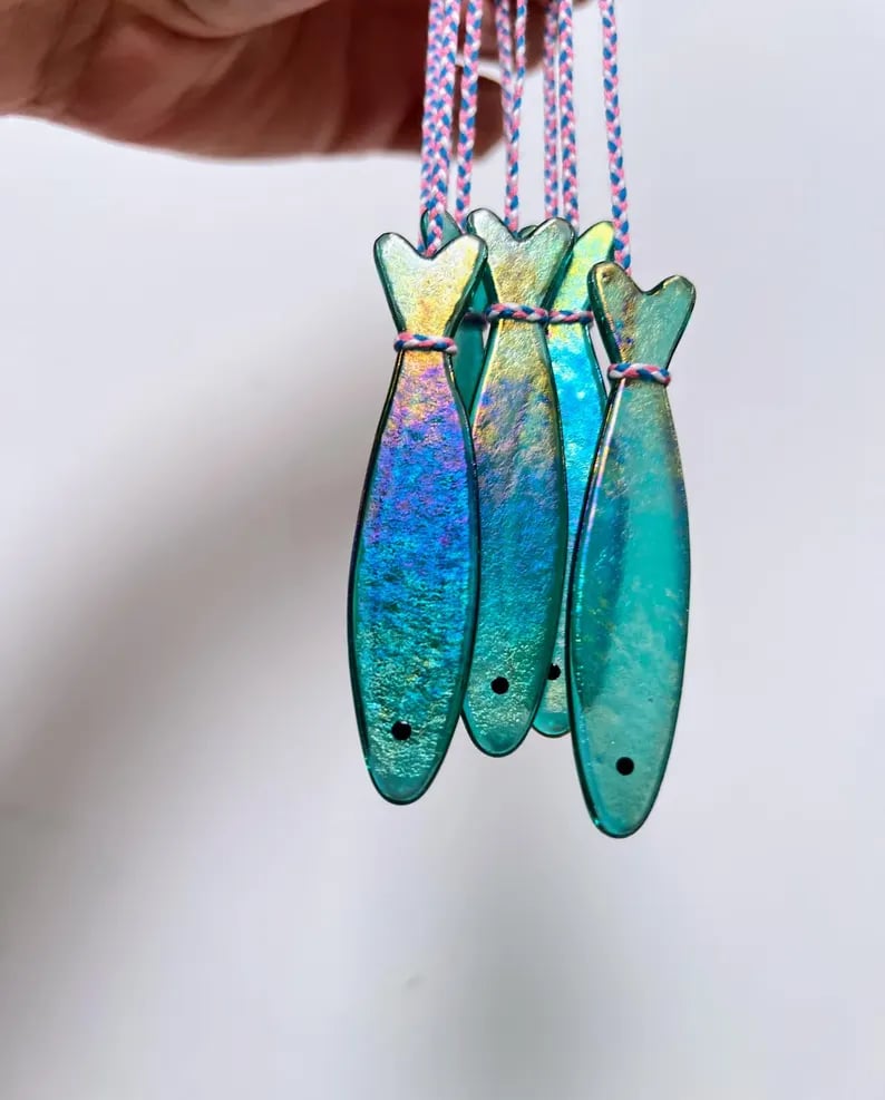 🔥LAST DAY🐟️Handmade Stained Glass Sardine Suncatcher!