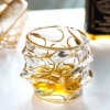 Gold Rim Wave Whiskey Glass