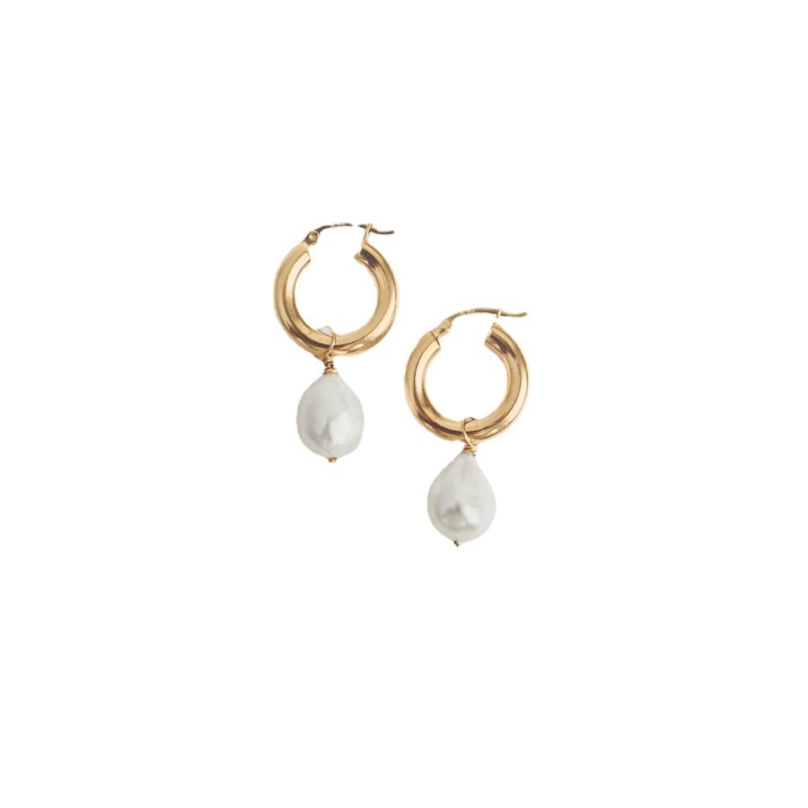 🔥 Last Day Promotion 50% OFF 👂 PEARL DROP HOOPS - Buy 2 Get Free Shipping