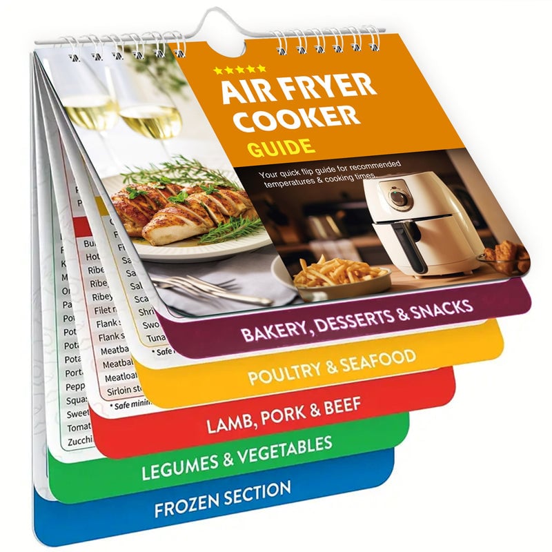 (✨️2025 New Year Sale - 49% OFF) Air Fryer Cheat Sheet Magnets Cooking Guide Booklet