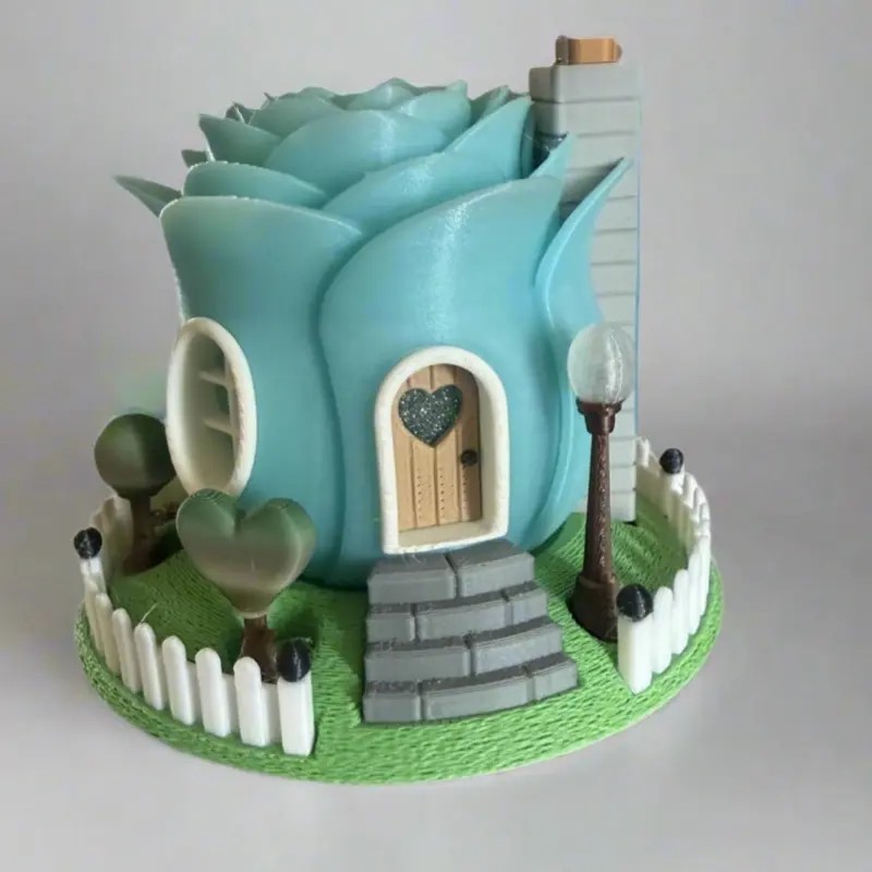 Rose Fairy House with Tea-Light