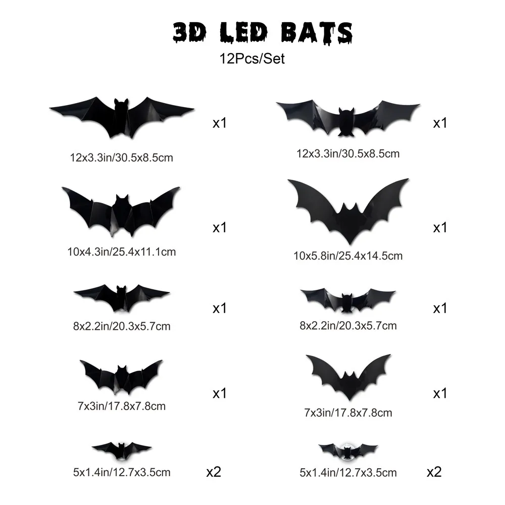 <strong>🔥Halloween Sale !!!</strong> 🦇3D LED Bat Halloween Lights